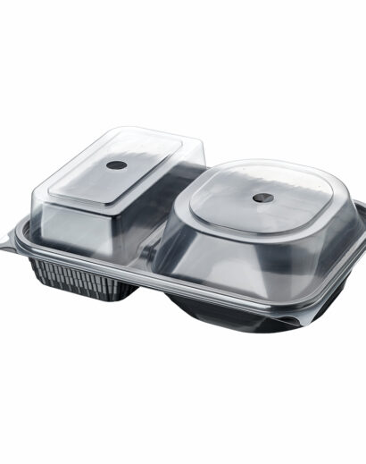 Policap 2 Bölmeli Hamburger Kabı Set ( 400 Adet )