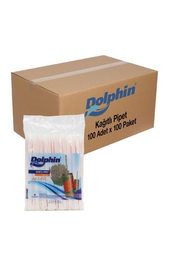 Dolphin Kağıt Sargılı Hijyenik Pipet ( 100 lü x 100 Paket )